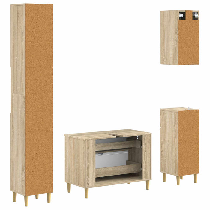 Set de dulapuri pentru baie, 4 piese DELFT Stejar Sonoma - WALTI WALTI