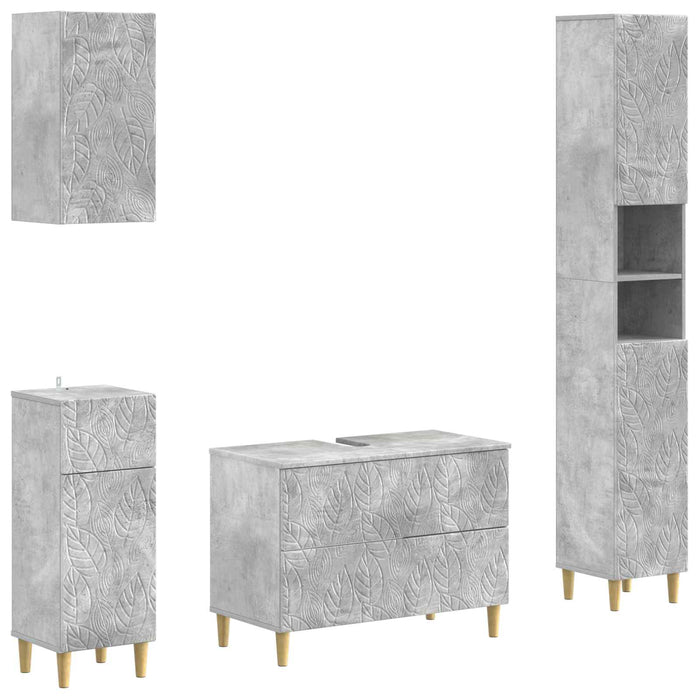 Set de dulapuri pentru baie, 4 piese DELFT Gri Beton - WALTI WALTI