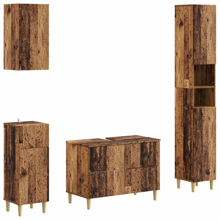 Set de dulapuri pentru baie, 4 piese DELFT Lemn vechi - WALTI WALTI
