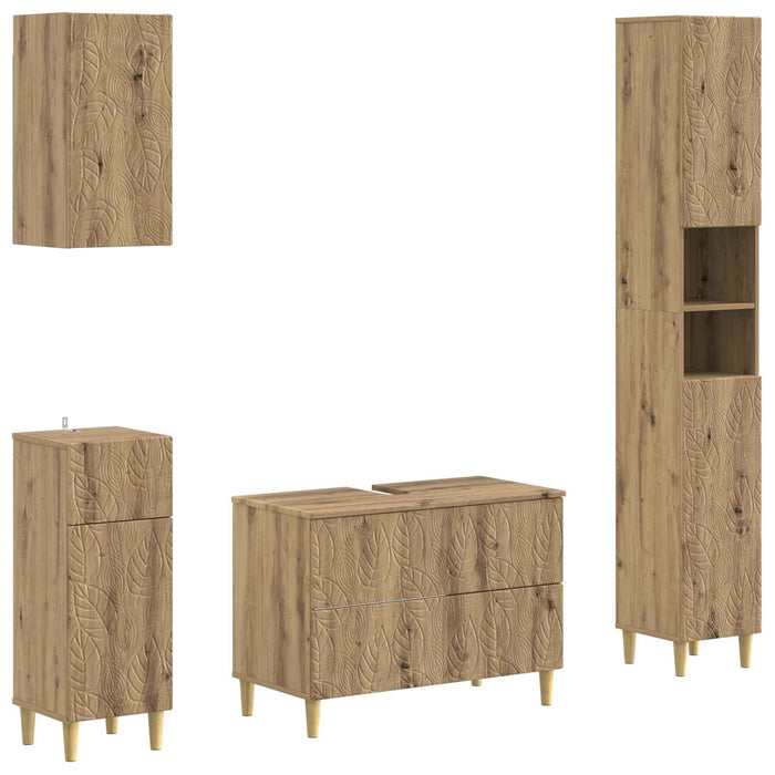 Set de dulapuri pentru baie, 4 piese DELFT Stejar Artizanal - WALTI WALTI