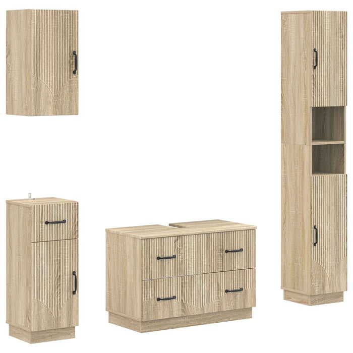 Set de dulapuri pentru baie, 4 piese HOORN Stejar Sonoma - WALTI WALTI