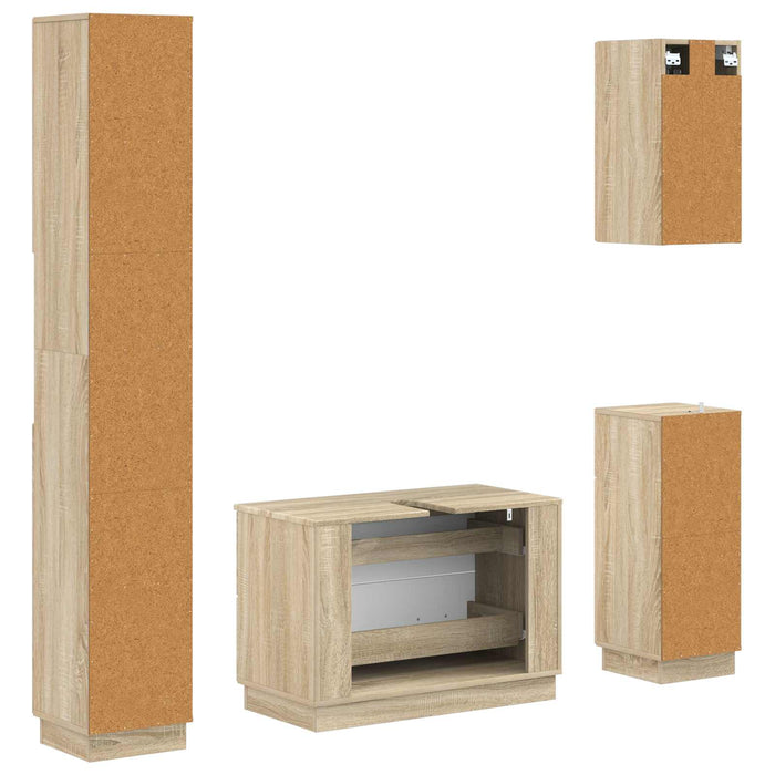 Set de dulapuri pentru baie, 4 piese HOORN Stejar Sonoma - WALTI WALTI