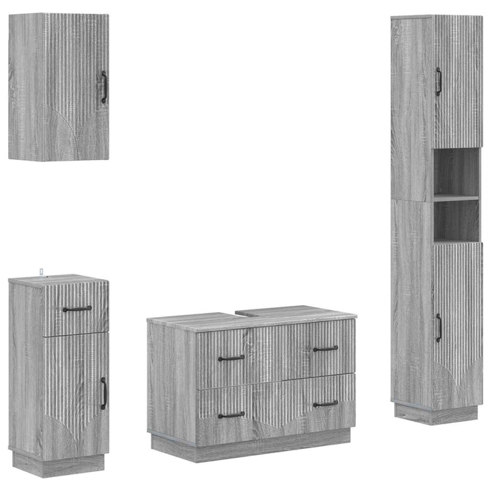 Set de dulapuri pentru baie, 4 piese HOORN Sonoma gri - WALTI WALTI
