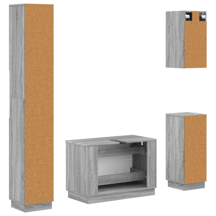 Set de dulapuri pentru baie, 4 piese HOORN Sonoma gri - WALTI WALTI