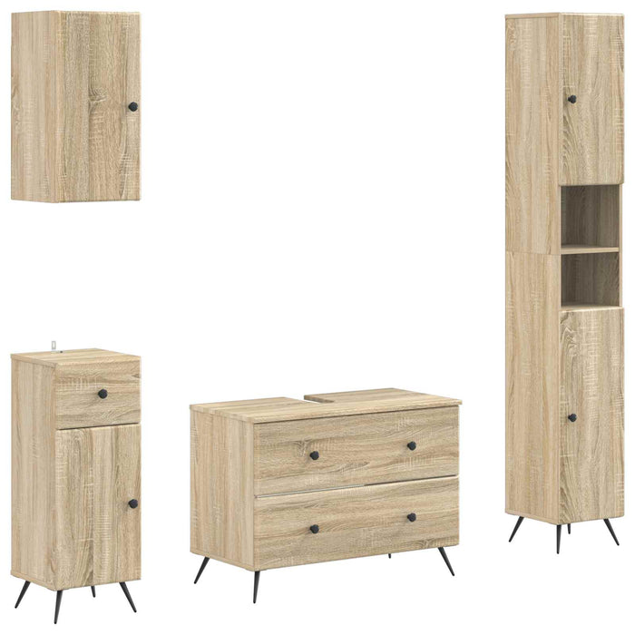 Set de dulapuri pentru baie, 4 piese BREDA Stejar Sonoma - WALTI WALTI