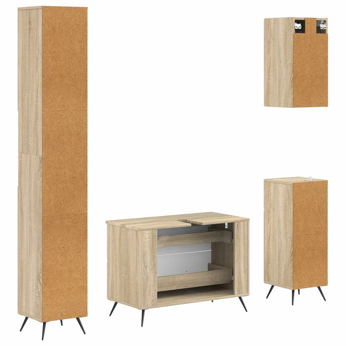 Set de dulapuri pentru baie, 4 piese BREDA Stejar Sonoma - WALTI WALTI