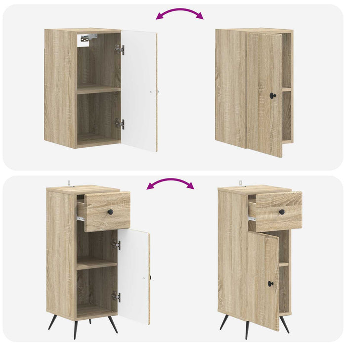 Set de dulapuri pentru baie, 4 piese BREDA Stejar Sonoma - WALTI WALTI