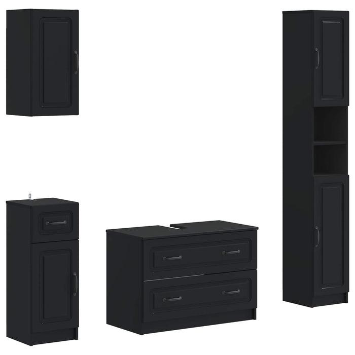 Set de dulapuri pentru baie, 4 piese UTRECHT Negru WALTI