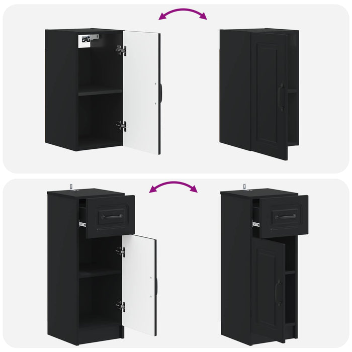 Set de dulapuri pentru baie, 4 piese UTRECHT Negru WALTI