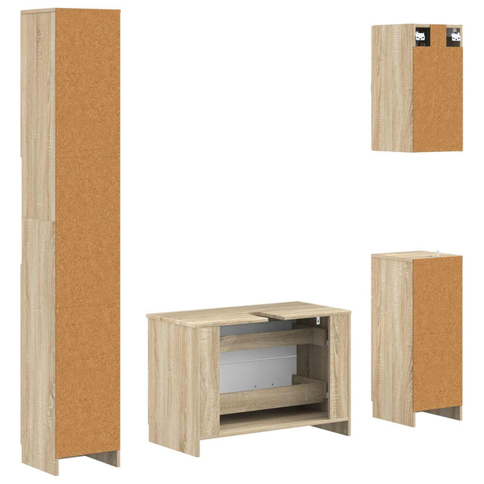 Set de dulapuri pentru baie, 4 piese UTRECHT Stejar Sonoma WALTI