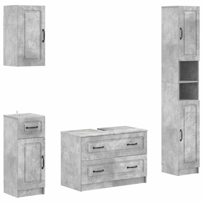 Set de dulapuri pentru baie, 4 piese UTRECHT Gri Beton WALTI