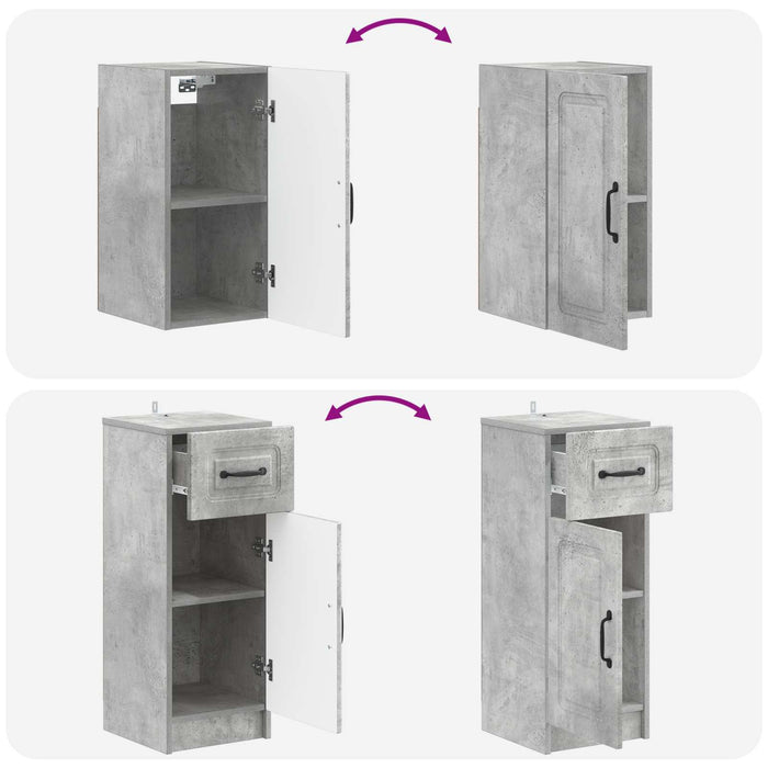 Set de dulapuri pentru baie, 4 piese UTRECHT Gri Beton WALTI
