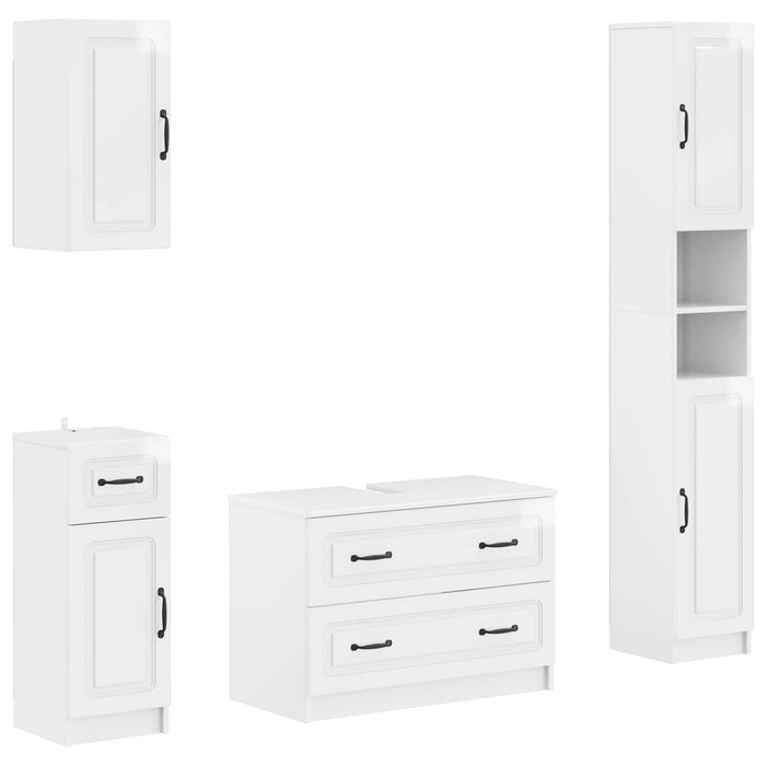 Set de dulapuri pentru baie, 4 piese UTRECHT Alb foarte lucios WALTI
