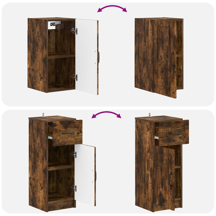 Set de dulapuri pentru baie, 4 piese UTRECHT Stejar fumuriu WALTI