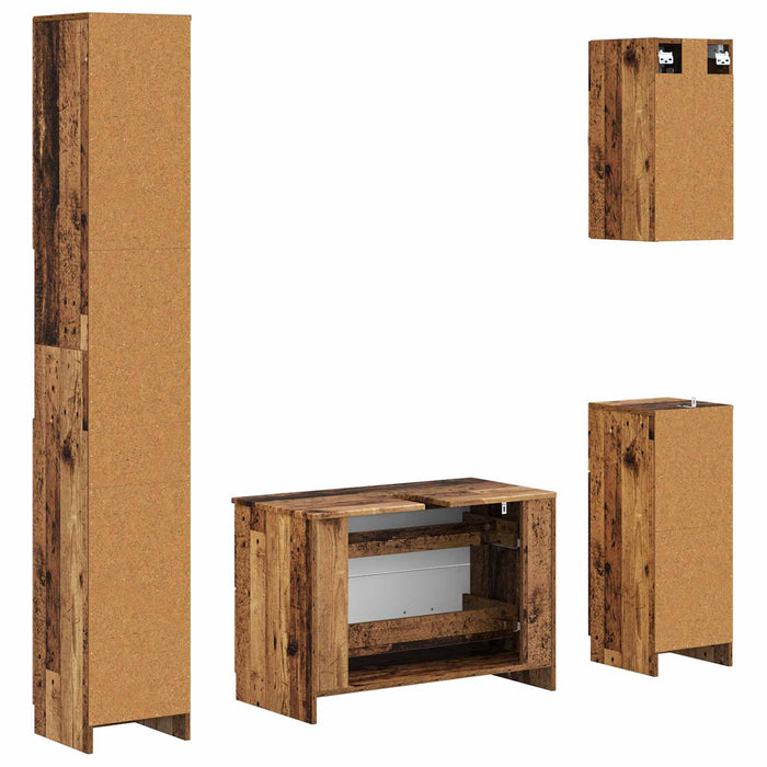 Set de dulapuri pentru baie, 4 piese UTRECHT Lemn vechi - WALTI WALTI