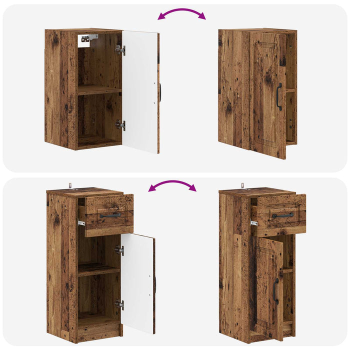 Set de dulapuri pentru baie, 4 piese UTRECHT Lemn vechi - WALTI WALTI