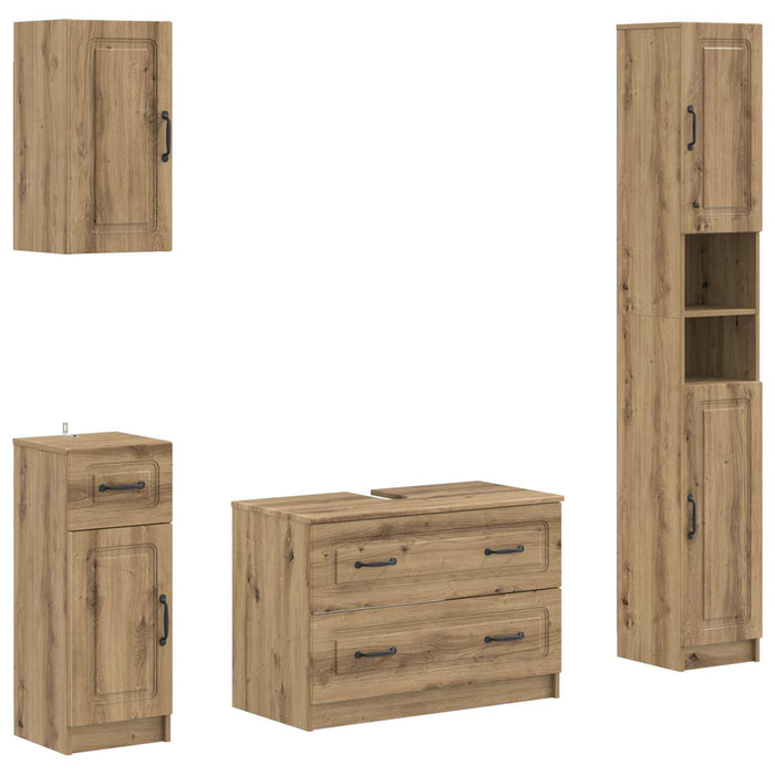 Set de dulapuri pentru baie, 4 piese UTRECHT Stejar Artizanal - WALTI WALTI