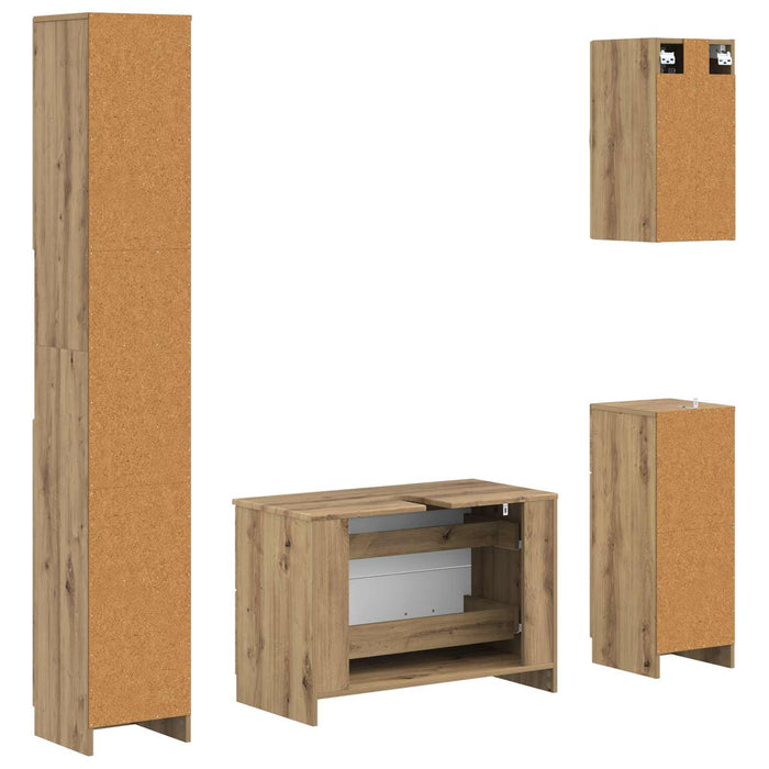Set de dulapuri pentru baie, 4 piese UTRECHT Stejar Artizanal - WALTI WALTI