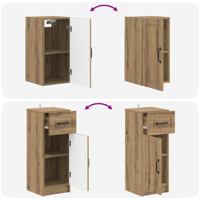 Set de dulapuri pentru baie, 4 piese UTRECHT Stejar Artizanal - WALTI WALTI