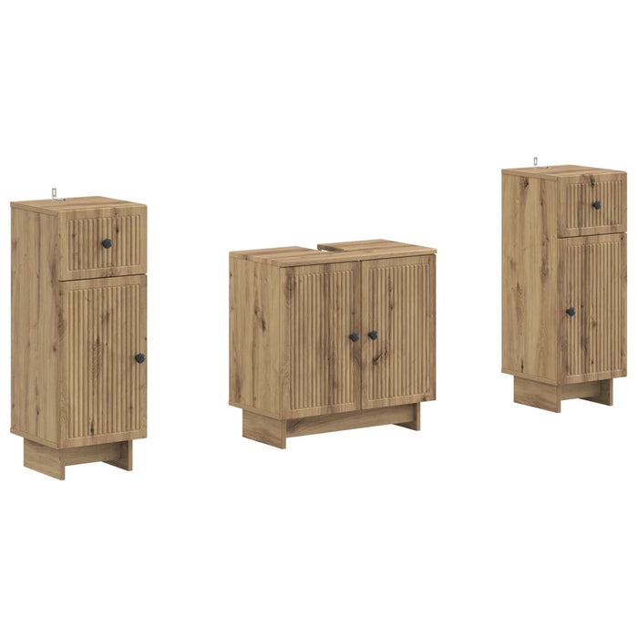 Set de dulapuri pentru baie, 2 piese EDE Stejar Artizanal - WALTI WALTI