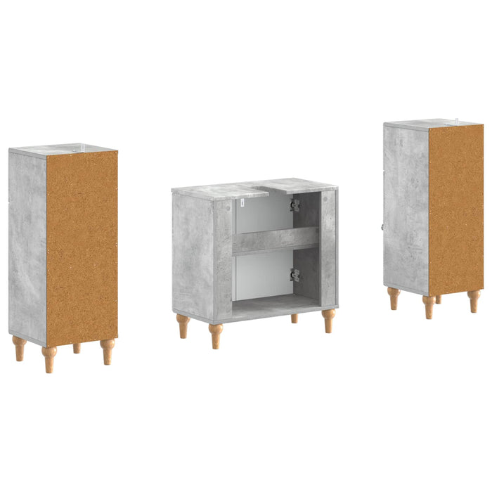 Set de dulapuri pentru baie, 2 piese ALKMAAR Gri Beton - WALTI WALTI