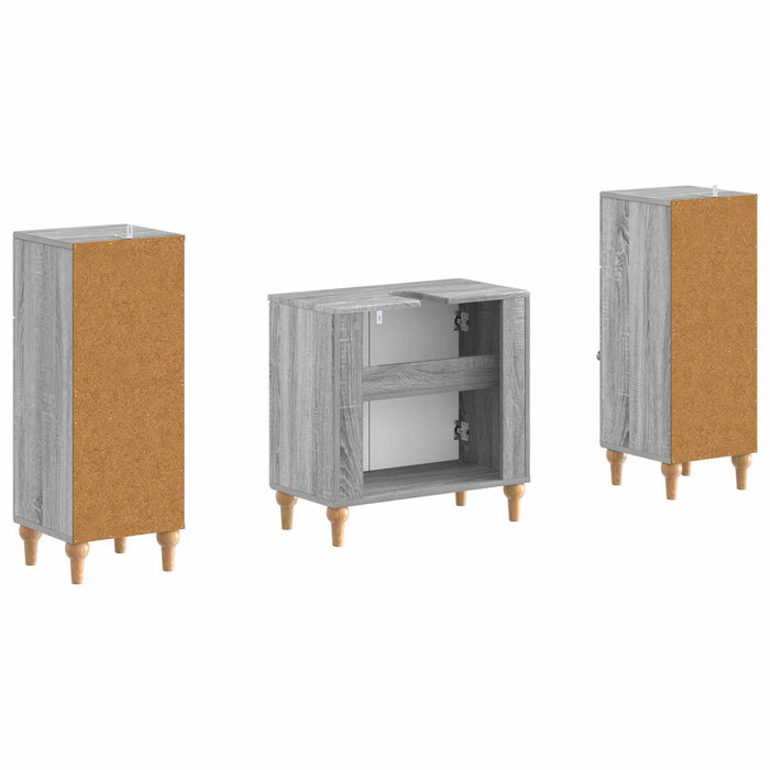 Set de dulapuri pentru baie, 2 piese ALKMAAR Sonoma gri - WALTI WALTI