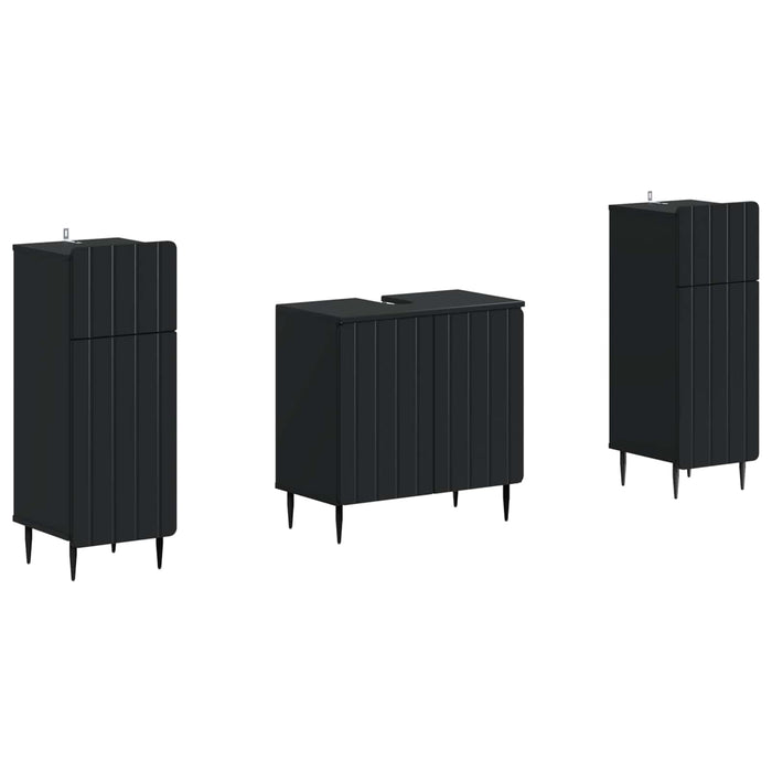 Set de dulapuri pentru baie, 2 piese ZWOLLE Negru - WALTI WALTI