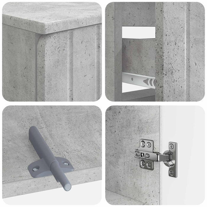 Set de dulapuri pentru baie, 2 piese ZWOLLE Gri Beton - WALTI WALTI