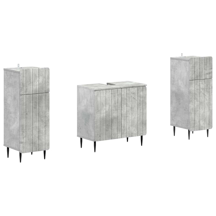 Set de dulapuri pentru baie, 2 piese ZWOLLE Gri Beton - WALTI WALTI