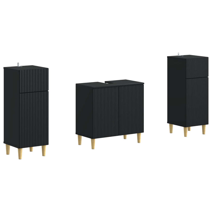 Set de dulapuri pentru baie, 2 piese ARNHEM Negru - WALTI WALTI