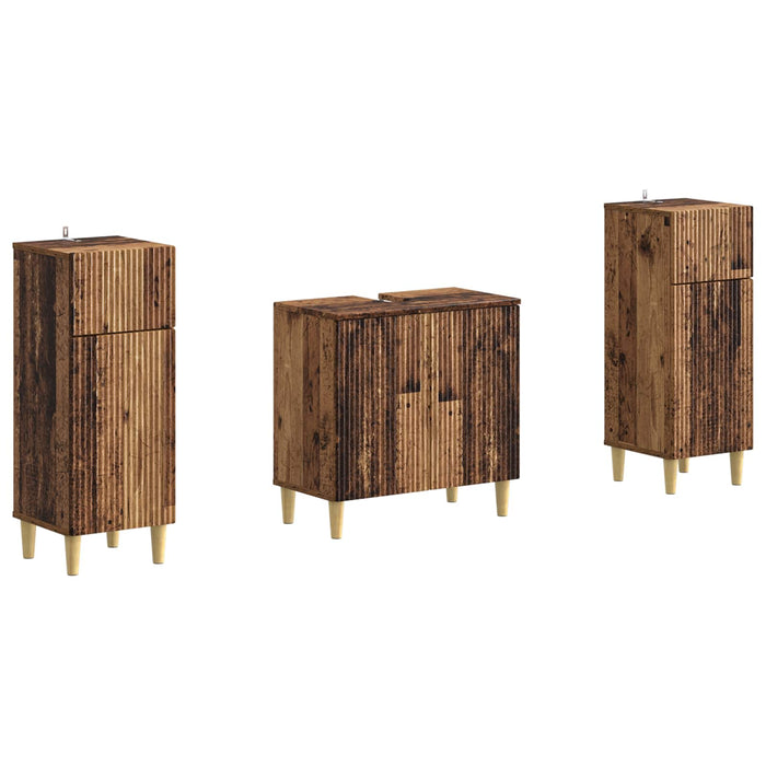 Set de dulapuri pentru baie, 2 piese ARNHEM Lemn vechi - WALTI WALTI