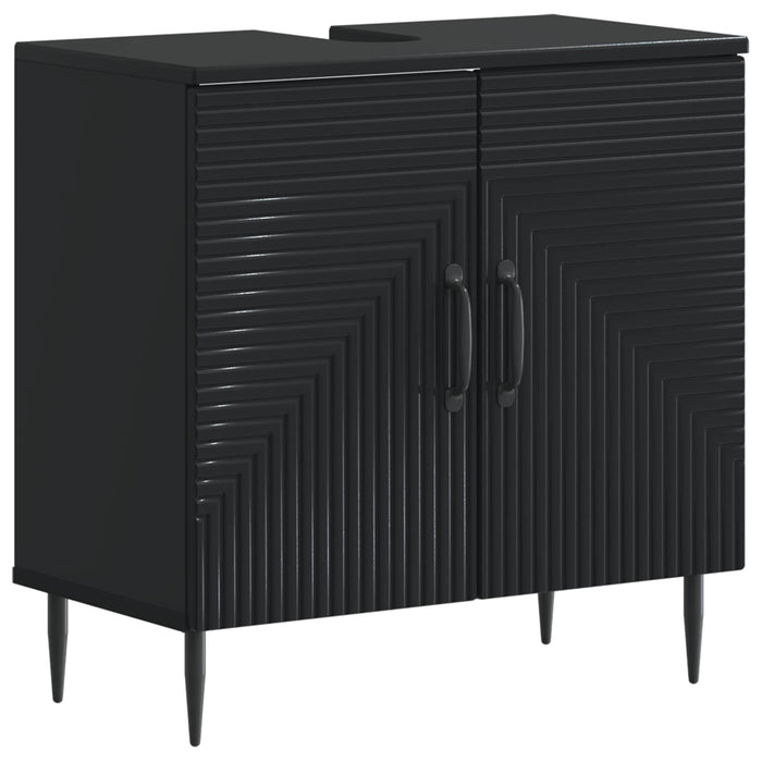 Set de dulapuri pentru baie, 2 piese HAARLEM Negru WALTI