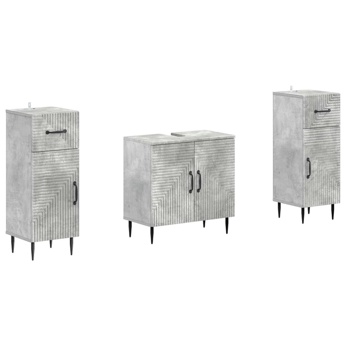 Set de dulapuri pentru baie, 2 piese HAARLEM Gri Beton WALTI
