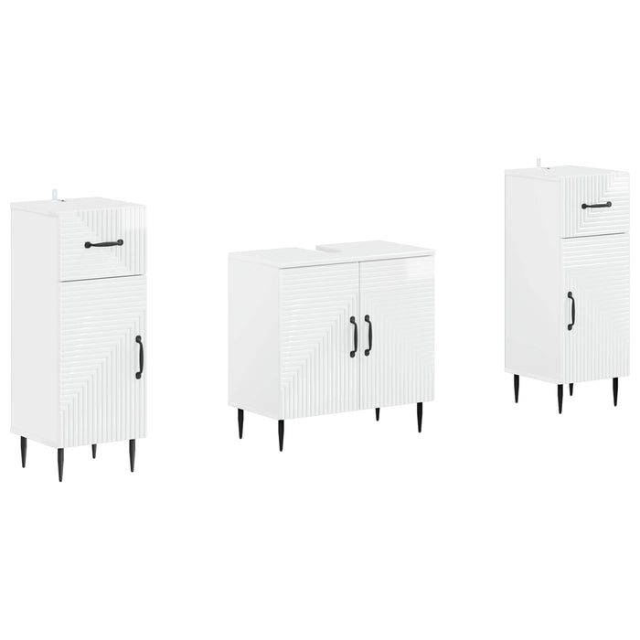 Set de dulapuri pentru baie, 2 piese HAARLEM Alb foarte lucios WALTI