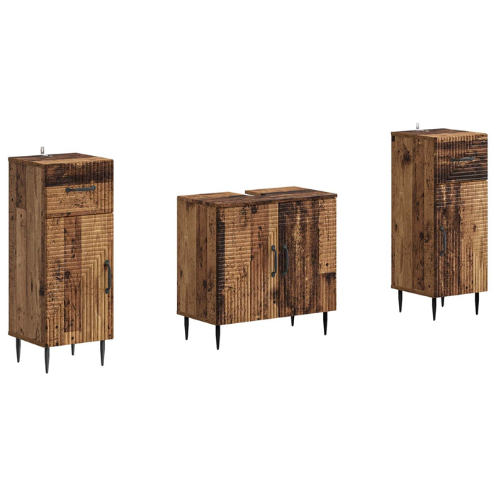 Set de dulapuri pentru baie, 2 piese HAARLEM Lemn vechi - WALTI WALTI