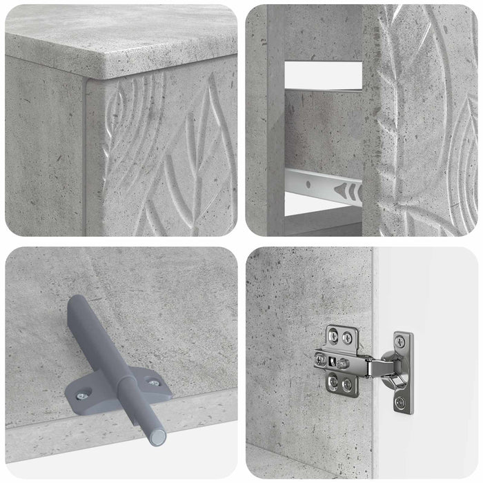Set de dulapuri pentru baie, 2 piese DELFT Gri Beton - WALTI WALTI