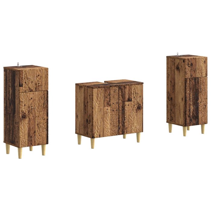 Set de dulapuri pentru baie, 2 piese DELFT Lemn vechi - WALTI WALTI