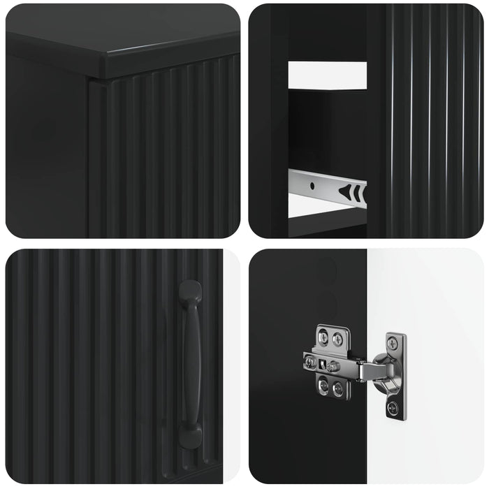 Set de dulapuri pentru baie, 2 piese HOORN Negru Lemn prelucrat - WALTI WALTI