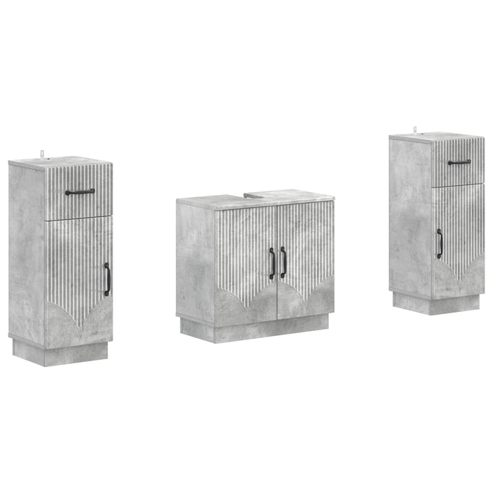 Set de dulapuri pentru baie, 2 piese HOORN Gri Beton - WALTI WALTI