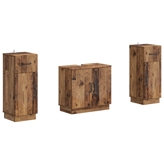 Set de dulapuri pentru baie, 2 piese HOORN Lemn vechi - WALTI WALTI