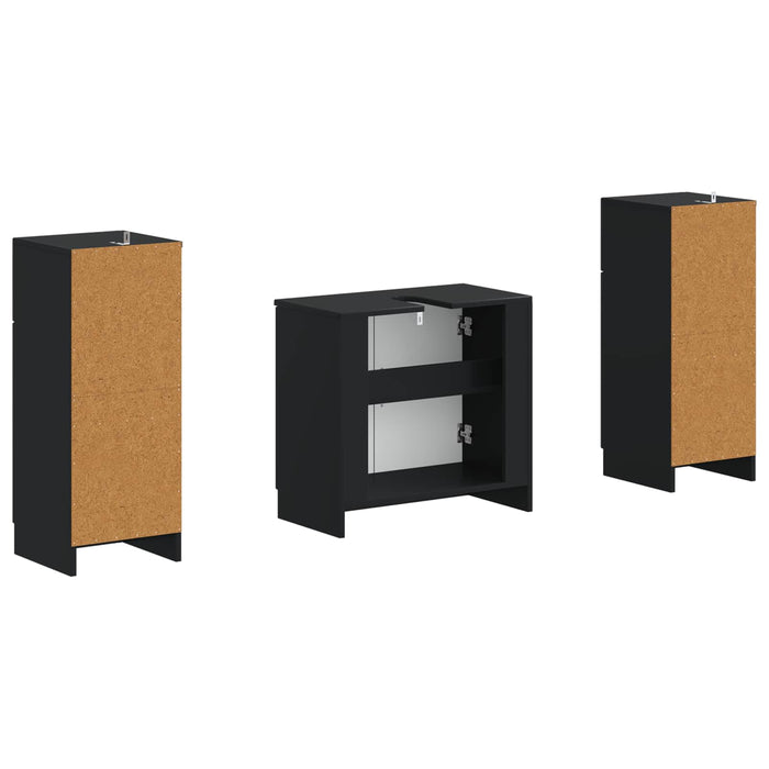 Set de dulapuri pentru baie, 2 piese UTRECHT Negru - WALTI WALTI