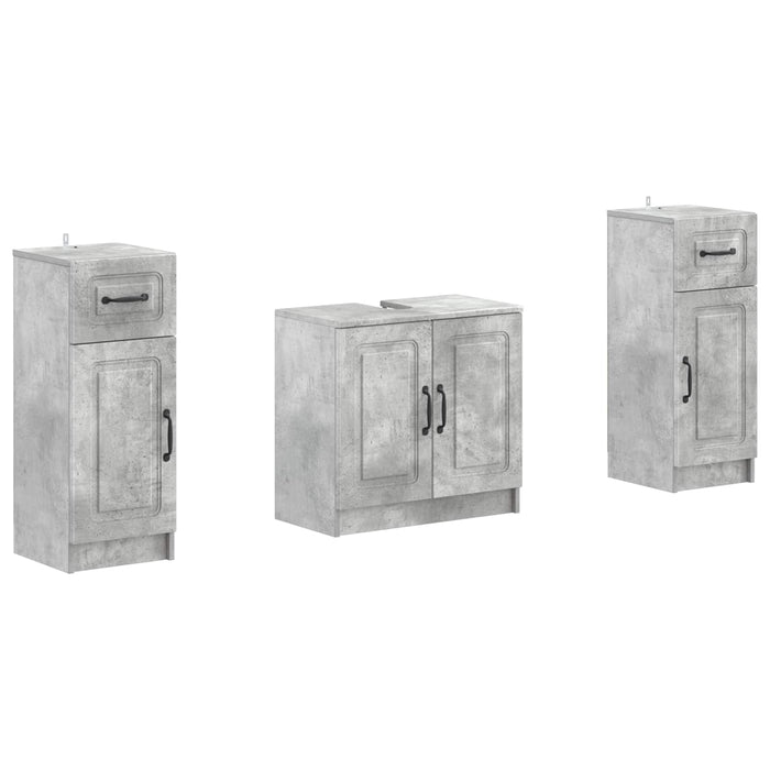 Set de dulapuri pentru baie, 2 piese UTRECHT Gri Beton - WALTI WALTI