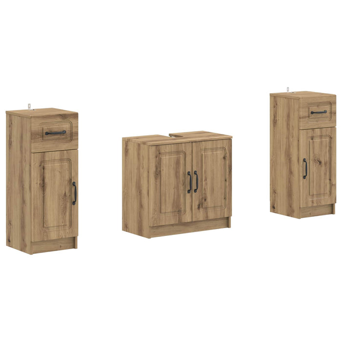 Set de dulapuri pentru baie, 2 piese UTRECHT Stejar Artizanal WALTI