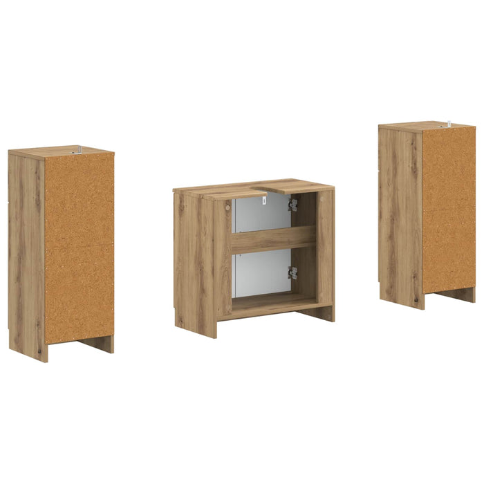 Set de dulapuri pentru baie, 2 piese UTRECHT Stejar Artizanal WALTI