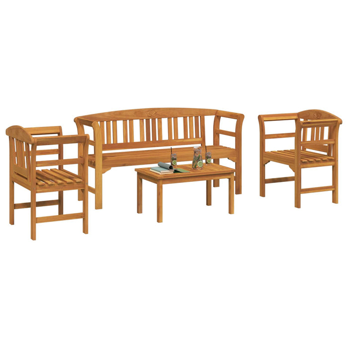 Set de Mobilier cu pernă 4 pcs natural Lemn Solid de Acacia - WALTI WALTI