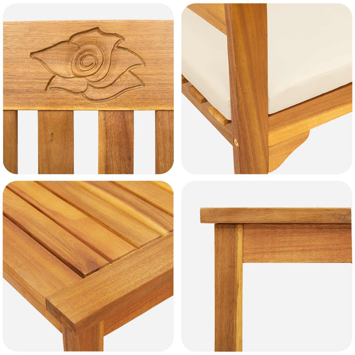 Set de Mobilier cu pernă 4 pcs natural Lemn Solid de Acacia - WALTI WALTI