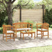 Set de Mobilier cu pernă 4 pcs natural Lemn Solid de Acacia - WALTI WALTI