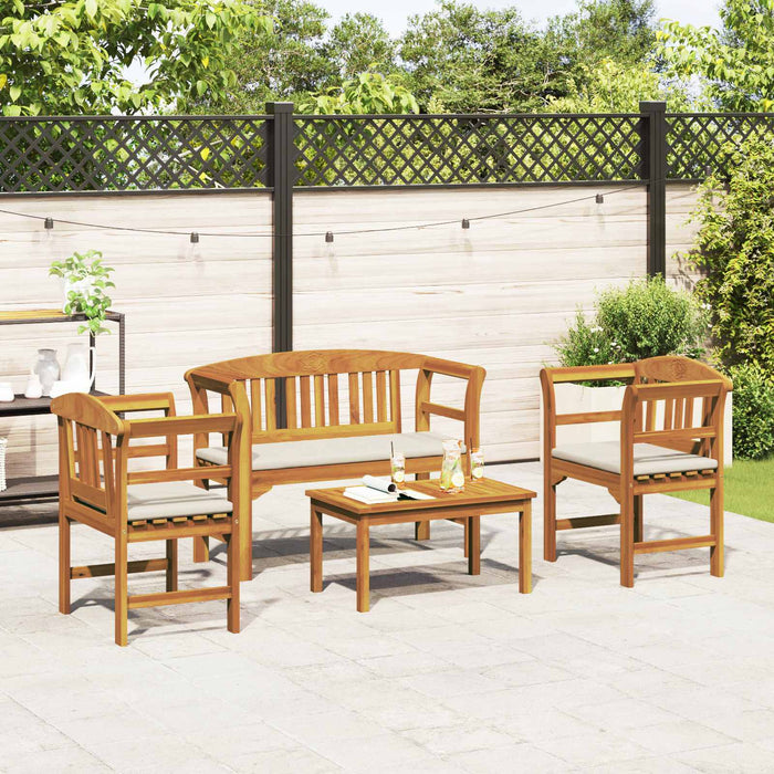 Set de Mobilier cu pernă 4 pcs natural Lemn Solid de Acacia - WALTI WALTI