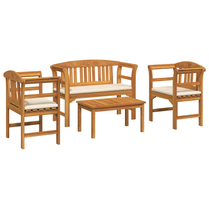 Set de Mobilier cu pernă 4 pcs natural Lemn Solid de Acacia - WALTI WALTI