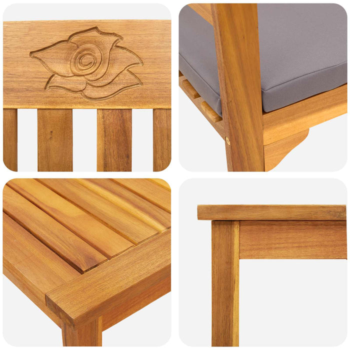 Set de Mobilier cu pernă 4 pcs natural Lemn Solid de Acacia - WALTI WALTI